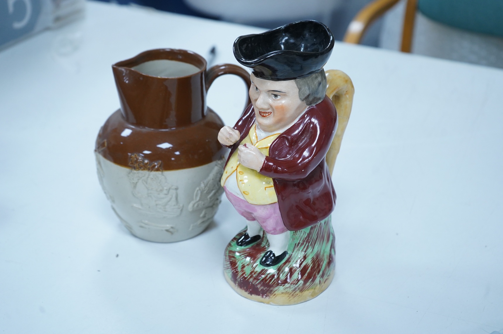 A large collection of various ceramics to include a Ridgways Homemaker plate, Japanese tea set and stoneware jugs